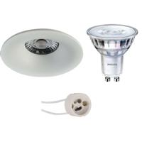 LED Spot Set - Pragmi Nora Pro - GU10 Fitting - Inbouw Rond - Mat Wit - Ø82mm - Philips - SceneSwitch 827 36D - 1.5W-5W - Warm Wit 2200K-2700K - Dimbaar - thumbnail
