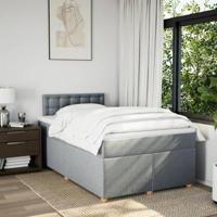 Boxspring met matras stof lichtgrijs 120x190 cm - thumbnail