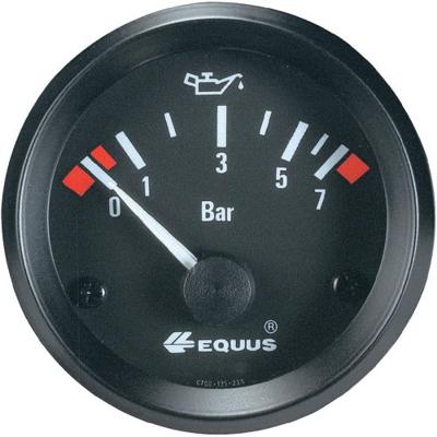 Equus 842095 Inbouwmeter (auto) Oliedrukweergave Meetbereik 0 - 7 bar Standart Geel, Rood, Groen 52 mm