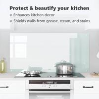 VidaXL Keuken spatscherm wit 120 x 60 cm gehard glas - thumbnail