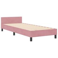 Bedframe met hoofdeinde Roze 80 x 200 cm Fluweel - thumbnail