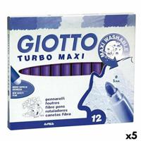 Set Viltstiften Giotto Turbo Maxi Paars (5 Stuks) - thumbnail