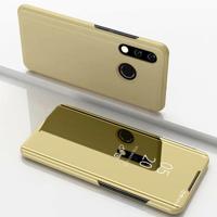 Galvaniseren spiegel horizontale Flip lederen case voor Huawei P30 Lite/Nova 4e met houder (goud) - thumbnail