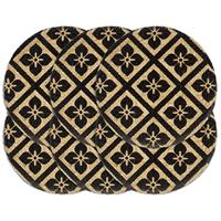 VidaXL Placemats 6 st rond 38 cm jute zwart - thumbnail