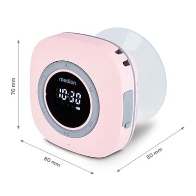 MEDION P66096 Douche radio met Bluetooth (Badkamerradio, FM radio, zuignap, LED display, IPX6 waterproof, geïntegreerde oplaadbare batterij, MD43884) roze