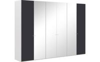 Goossens Kledingkast Easy Storage Ddk, Kledingkast 304 cm breed, 220 cm hoog, 2x draaideur en 4x spiegel draaideur midden - thumbnail