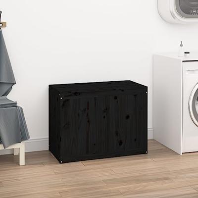 VidaXL Wasmand 88,5x44x66 cm massief grenenhout zwart