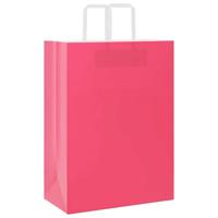 VidaXL Papieren zakken 50 st met hengsels 32x17x44 cm roze - thumbnail