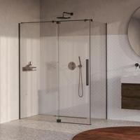 Brauer Stellar - Douchecabine met Draaideur - Helder Glas - 160x90x200 cm - Omkeerbaar - incl. Glascoating - PVD Gunmetal Geborsteld - thumbnail
