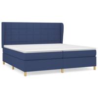 Boxspring met matras stof blauw 200x200 cm - thumbnail