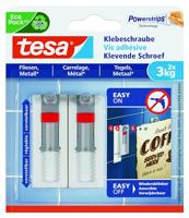 tesa 77765 Zelfklevende schroef verstelbaar Wit Inhoud: 2 stuk(s) - thumbnail