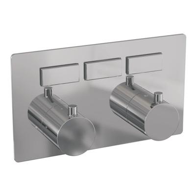 Brauer Chrome Edition - 3 Weg - Inbouwthermostaat - Drukknoppen - In/afbouwdelen - Chroom