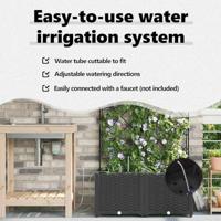 Tuin Bloempot 2 pcs Zwart Staal - thumbnail