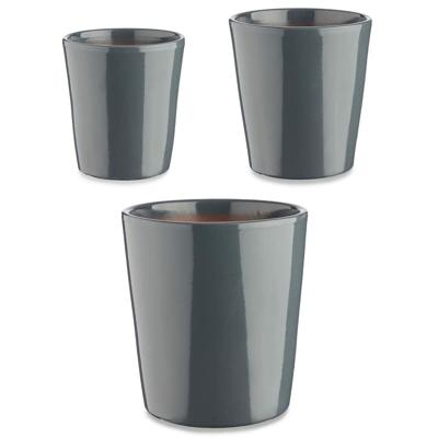 Pottenset Ibergarden Antraciet Klei Cónica Ø 14 cm Ø 22 cm Ø 17 cm 22,5 x 21 x 22,5 cm 3 Onderdelen