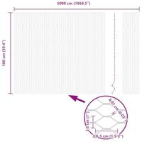 VidaXL Hexagon hek grijs 1 x 50 m pvc - thumbnail