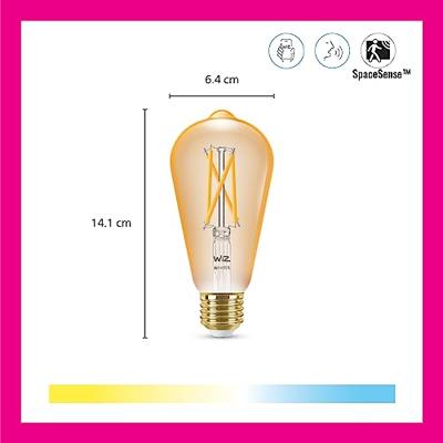WiZ filament lamp edison - 2-pack - warm- tot koelwit licht - slimme led verlichting - e27 fitting - 50w - goud - wi-fi