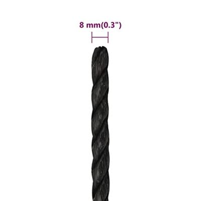 Werktouw 8 mm 50 m polypropeen zwart