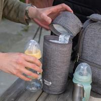 THERMOBABY babyflessenhouder - geïsoleerd - grijs gemêleerd - thumbnail