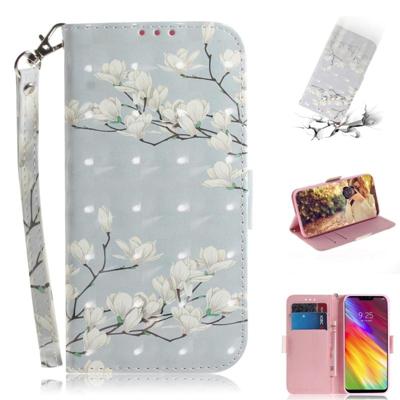 3D gekleurde tekening Magnolia patroon horizontale Flip lederen case voor LG Q Stylo 5 met houder & kaartsleuven & portemonnee 3D gekleurde tekening Magnolia patroon horizontale Flip lederen case voor LG Q Stylo 5 met houder & kaartsleuven & portemonnee