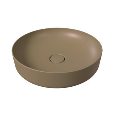 Salenzi Form ronde opbouw waskom met clickwaste mat taupe 45cm