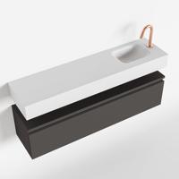 MONDIAZ ANDOR 120cm toiletmeubel dark grey. LEX 120cm wastafel talc rechts 1 kraangat - thumbnail