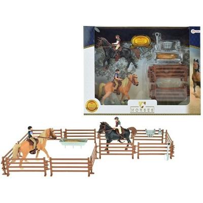 Toi-Toys Twee paarden met ruiters en accessoires