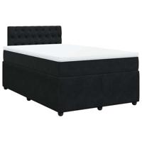 Boxspring met matras fluweel zwart 120x200 cm - thumbnail