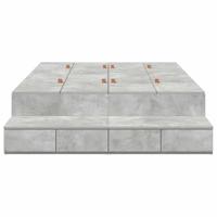 Opbergbedframe Beton Grijs 236.5 x 120 x 31.5 cm Bewerkt hout - thumbnail