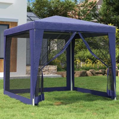 VidaXL Partytent met 4 mesh zijwanden 2,5x2,5 m hdpe blauw