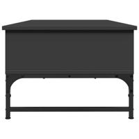 Salontafel 100x50x35 cm bewerkt hout en metaal zwart - thumbnail