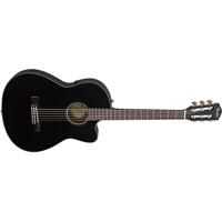 Fender Classic Design CN-140SCE Black elektrisch-akoestische klassieke gitaar met koffer - thumbnail