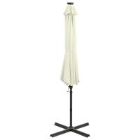 VidaXL Zweefparasol met paal en led-verlichting 300 cm zandkleurig - thumbnail