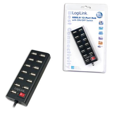 LogiLink UA0126 USB 2.0-hub 13 poorten Zwart