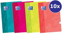 Oxford 400107506 Touch notitieboek 10 stuks 4 kleuren A4 geruit 10 mm 144 pagina's 90 g flexibele kartonnen deksel - thumbnail
