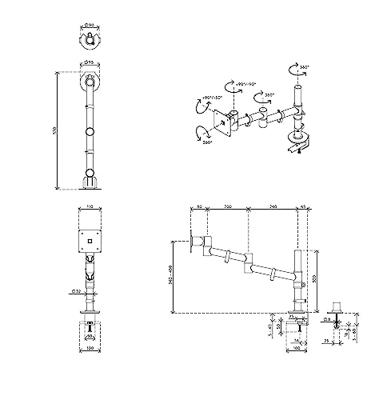 Viewgo 120 - Bureaumontage voor LCD-scherm - staal - wit Viewgo 120 - Bureaumontage voor LCD-scherm - staal - wit