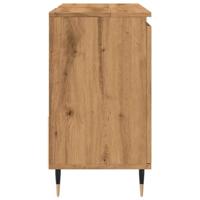 Badkamerkast 65x33x60 cm bewerkt hout artisanaal eikenkleurig - thumbnail