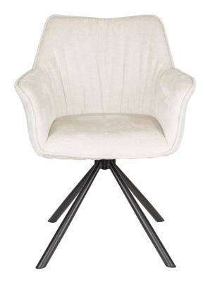 ZILT Draaibare Eetkamerstoel 'Jahmar' Chenille, kleur Beige