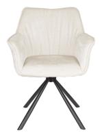 ZILT Draaibare Eetkamerstoel 'Jahmar' Chenille, kleur Beige - thumbnail