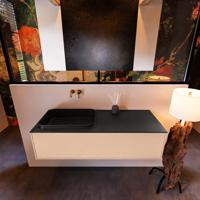 Badkamermeubelset Mondiaz Erin 120 cm met 1 Lade met RIDGE Wastafel Links Urban Zonder Kraangaten Greeploos Mat Rosee - thumbnail