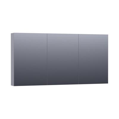 Brauer Impress Deluxe Spiegelkast - 140 cm - met interne en externe Verlichting - 3 Dubbelzijdige Spiegeldeuren - Mat Grijs