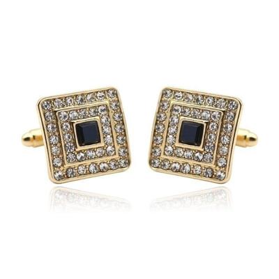LGT JWLS Manchetknopen in Goudkleur met Zwarte Steen