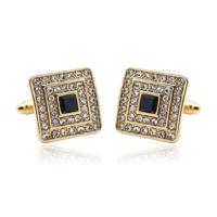 LGT JWLS Manchetknopen in Goudkleur met Zwarte Steen - thumbnail