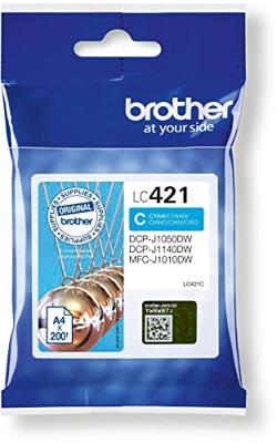 Inktcartridge brother lc-421c blauw | 5 stuks