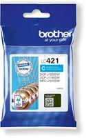 Inktcartridge brother lc-421c blauw | 5 stuks - thumbnail