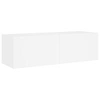 Tv-wandmeubel met LED-verlichting 100x35x31 cm wit - thumbnail