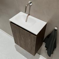 MONDIAZ TURE 40cm toiletmeubel dark brown. EDEN wastafel talc links geen kraangat - thumbnail