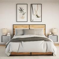 Nachtkastjes met LED's 2 st wandgemonteerd grijs sonoma eiken - thumbnail