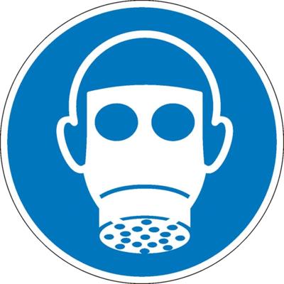 Gebodsbord Ademhalingsbescherming verplicht, Hygiëne en afstand Zelfklevende folie (Ø) 50 mm ISO 7010 6 stuk(s)