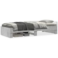 Bedframe bewerkt hout betongrijs 90x190 cm - thumbnail