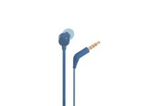 JBL Tune 110 In-ear hoofdtelefoon met knoopvrije platte bandkabel en microfoon in blauw - voor grenzeloos muziekgenot met de Pure Bass Sound technologie - thumbnail